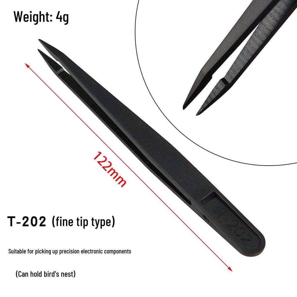 Anti-Static Curved Tip Plastic Tweezers, Multi-functional with Wide and Flat Tips for Industrial and Eyelash Use.