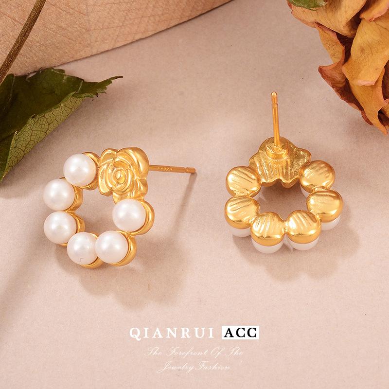 French Camellia Flower Stud Earrings - Exquisite & Fresh High-End Luxury Fashion