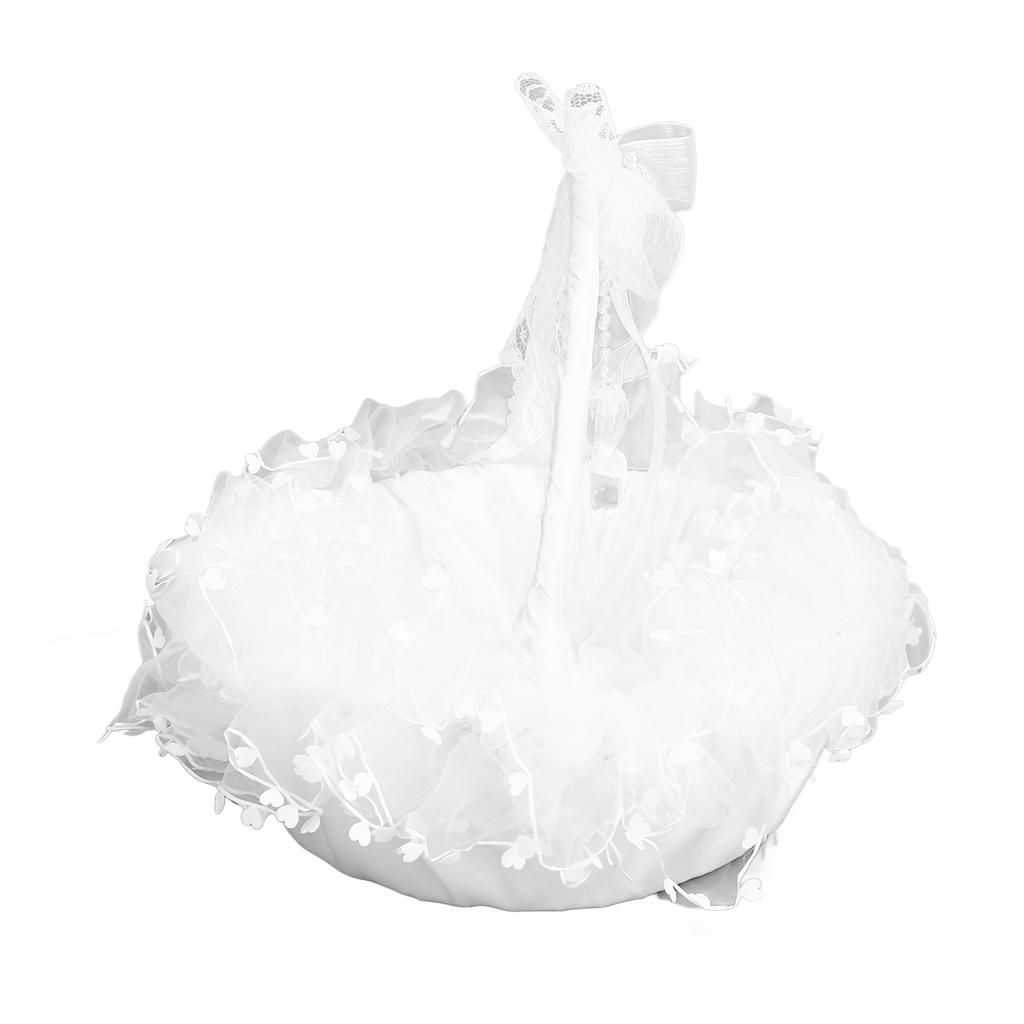 Blumenmädchenkorb Eleganter Stil Tragbar Langlebig Spitzenmaterial Breite Anwendung Hochzeitskorb für Hochzeitsfeier