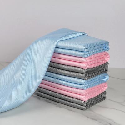 Super Microfiber Cloth Cleaning Towel For Glass Water Absorbable No Trace Washing Dishcloth Car Window Rag Kitchen Wipes Tools