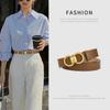 Gürtel Damen Dünner Gürtel Modisch und Vielseitig Neuer Stil Rock Kleid Dekorativ Glatter Knopf Damen Hosen Gürtel