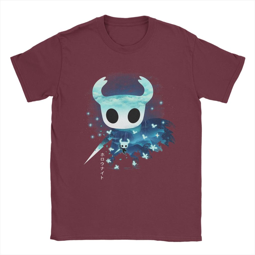 Herren T-Shirt Hollow Knight Silksong Lustiges Baumwoll-T-Shirt Kurzarm T-Shirts Rundhals Kleidung Grafikdruck