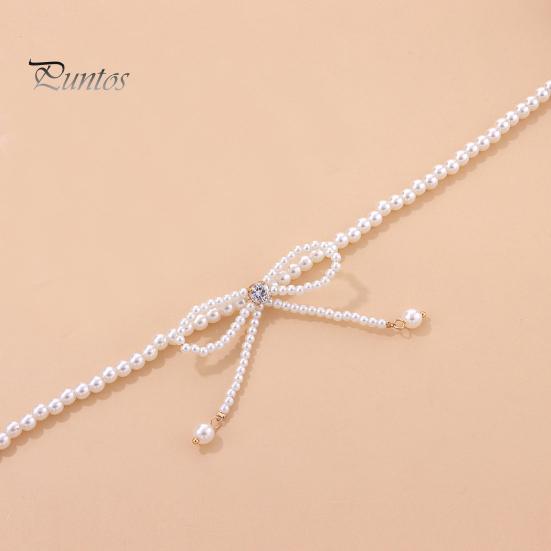 Faux Pärlchoker Halsband med Justerbar Passform Rosett Design Kort Halsband Formella Evenemang Klänningar Fester Halsband Smycken Gåva