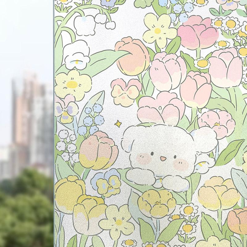 Window Privacy Film Frosted Glass Sticker Decorative Window Wallpaper Film Anti Look Stickers for Bathroom Cupboard Closet