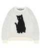 VIDEO JOCKEY Black Cat Knit Sweater [Ivory]