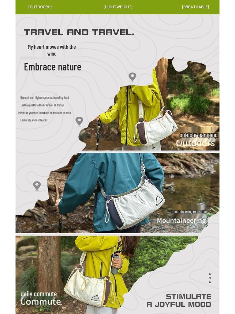 Unisex Color Block Outdoor Crossbody Backpack for Hiking and Mountaineering