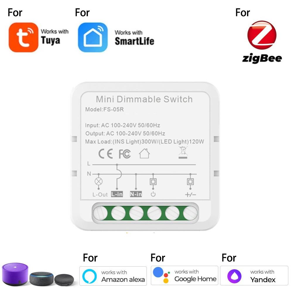 For Tuya For Zigbee LED Dimmer Switch Dimmable Builtin Switch 100240V Compatible with Voice and TuyaSmart App Control