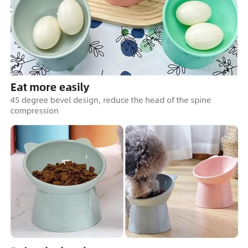 Pet Bowls with Inclined High Bottoms To Protect the Neck of Pets, Dog and Cat Water Bowls To Prevent Overturning