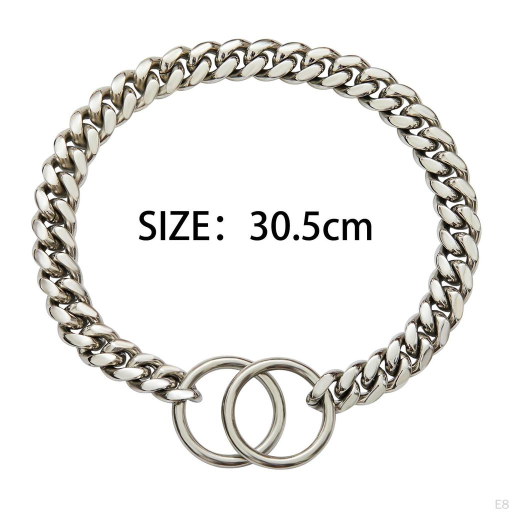 Large Dog Chain Collar Training Stainless Steel Chew Proof Necklace Choker