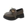 British style small leather shoes women's 2025 spring and autumn new fashion bow college one pedal platform loafers