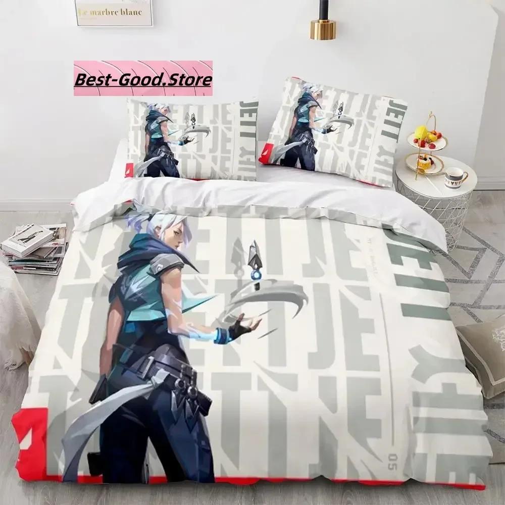 Gaming Valorant Beding Set Single Twin Ful Quen King-Sized Dimensionsd Dimensions Bed Linen Set Aldult Kid Bedrom Duvetcover Sets 3D Print Anime 039