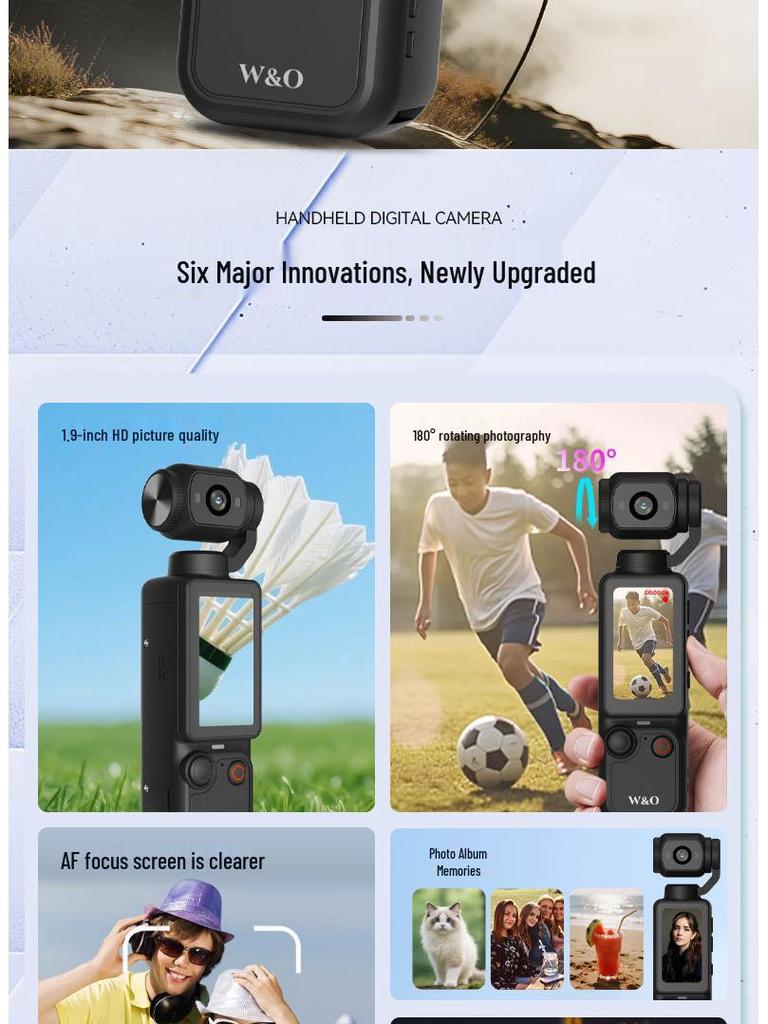 Q7 4K HD Sports Camera: Portable Handheld Action Cam for Outdoor and Travel Vlogs