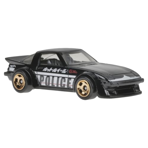 Hot Wheels Basic Car Mazda RX-7 Vehicle Toy Miniature Car for Ages 3 and Up, Black, HXR18