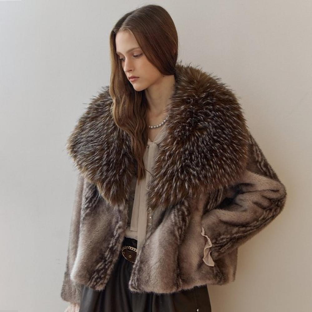 

Maxza Fox Collar Gradient Fake Fur Jacket Ze12qj004nh Braun/FREE