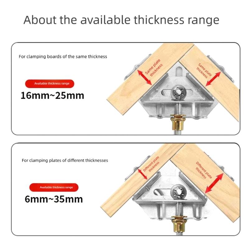 Metal Steel Right Angles Clamp 90 Degree Fixing Device Auxiliary Corner Clamp Locator Adjustable Fixing Clamp