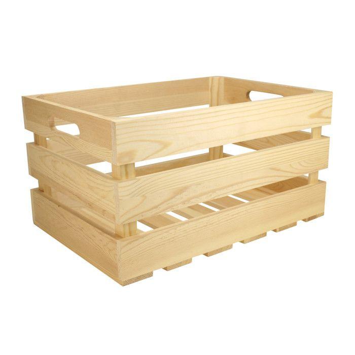 Slatted Wooden Crate 38 X 26 X 20 Cm