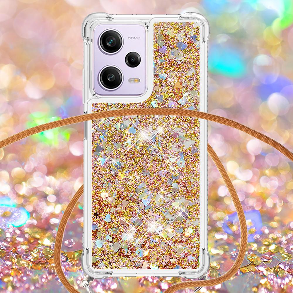 For Xiaomi Redmi Note 12 Pro 5G/Note 12 Pro Speed 5G/Poco X5 Pro 5G TPU Case Quicksand Design Phone Cover with Lanyard