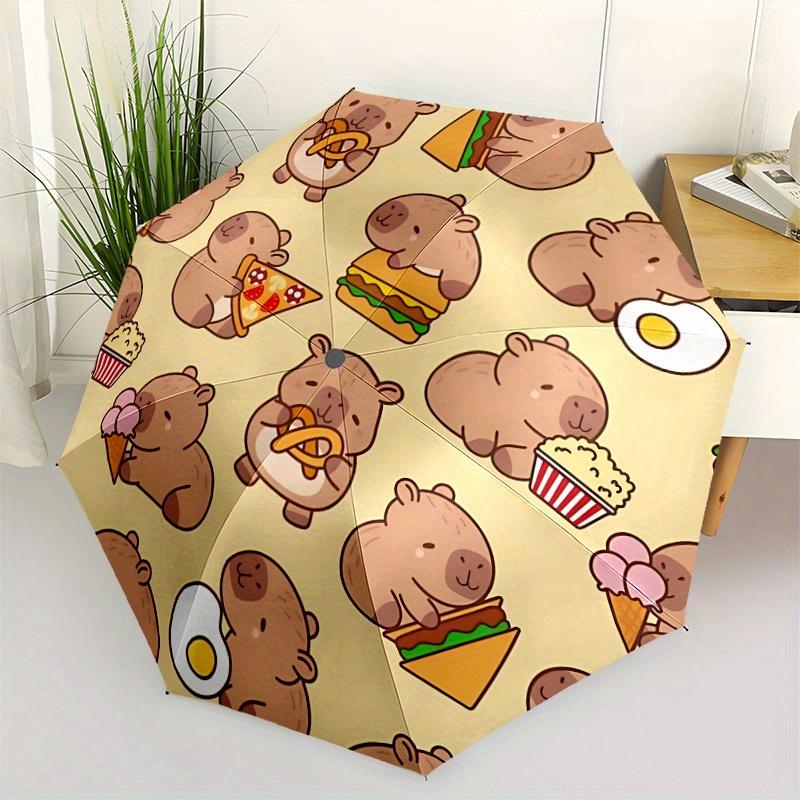 1pc Capybara Pattern Automatic Umbrella 8-Bone Design Compact Gear for Outdoor Travel, Perfect Holiday Gift  y250827024