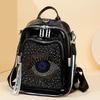 Hot Diamond Backpack Women's New Fashion Versatile Personality Big Eyes Large Capacity Dual-Purpose Backpack Trend