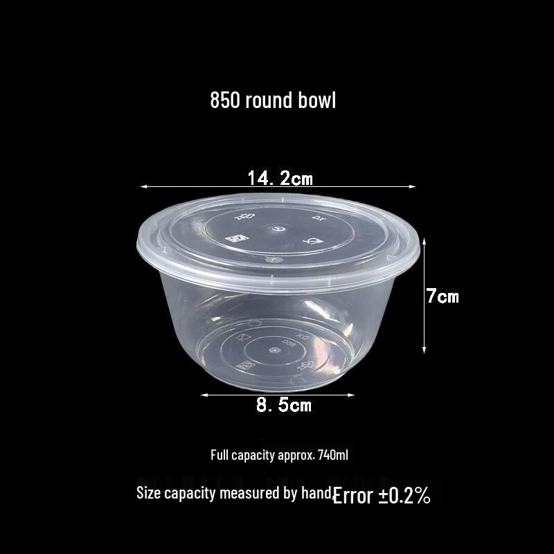 

BOUSSAC Disposable Plastic Takeout Food Containers 850ml 50 Count