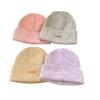 Knitted hat women's ins tide with letters small leather label warm pullover hat autumn and winter thin street ear protection cold hat