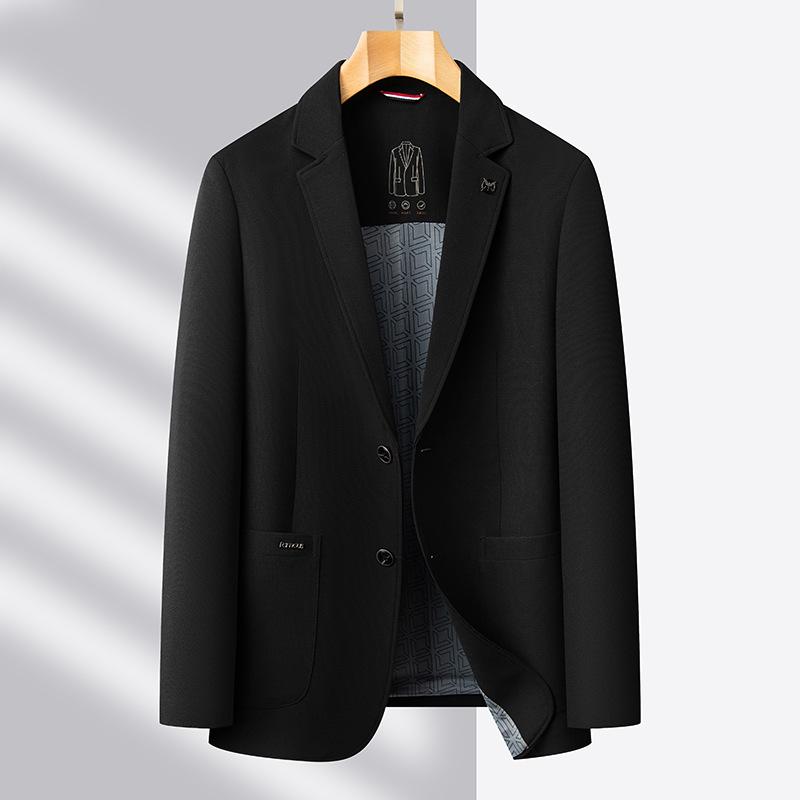 

Весна и осень Новый легкий роскошный деловой однобортный молодежный пиджак из микроэластичной ткани в стиле West Tide 195 чёрный