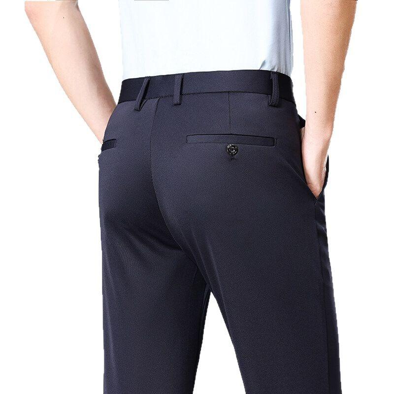 Plus Size Big and Tall Mens Trousers Business Casual Loose Straight Leg Pants Comfort Fit Office Work Commuting No Tight Classic