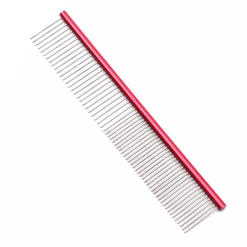 

Aluminum Pet Detangling Comb for Teddy Poodle - Long-Toothed, Straight-Row, Optional Colors Default