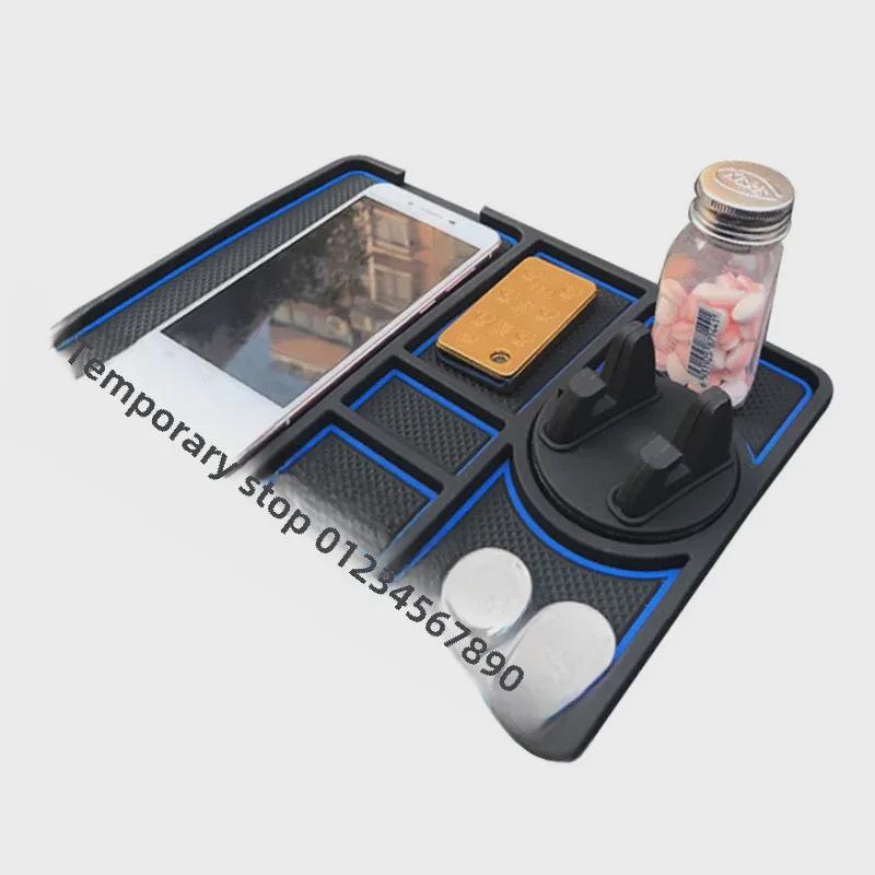 Car Center Console Multi-Functional Anti-Skid Phone Holder with Navigation and Parking Sign Slot