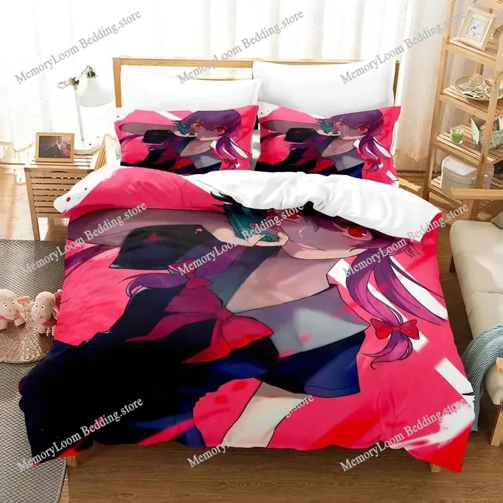 Anime Series Popular Future Diary Yuno Gasai Bedding Set Full/Queen Size Duvet Cover Pillowcase Kids Bedroom Decor Soft Set