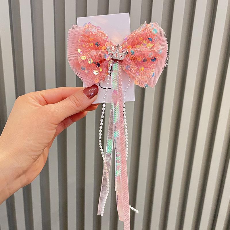 Adorable Sequin Crown Headband and Bow Hairpin for Little Princesses