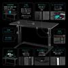 Bauhutte Gaming PC Desk Wide x 60cm Deep x Desk, Height-Adjustable (100cm 59-80cm High), Black, BHD-1000M
