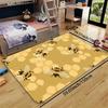 Cheerful Bee and Honeycomb Pattern Area Rug, Soft Non-Slip Indoor Outdoor Floor Mat for Kitchen and Living Room Decor