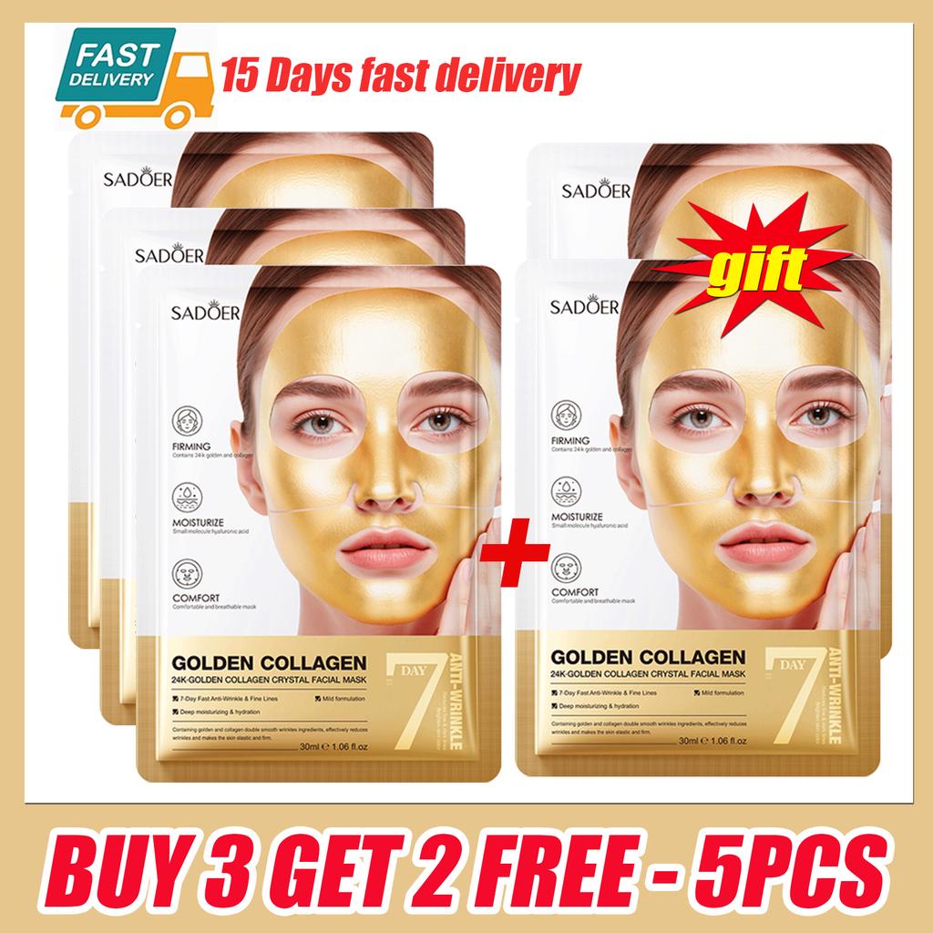 Golden Collagen Facial Masks Moisturizing Improve Wrinkles Face Mask Sheet Firming Nourishing Masks BeautySkin Care Products