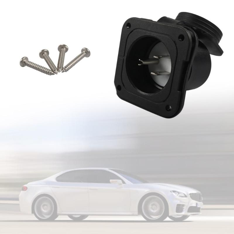 Waterproof Mains Inlet Socket Secure Locking Mechanism Plastic Flush Mount Socket 125V 15A for Motorhomes & Trailers