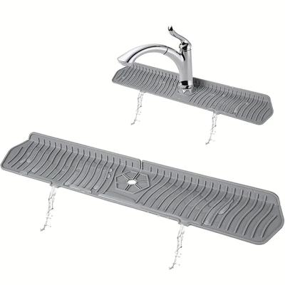 1pc,Silicone Faucet Splash Mat, Waterproof And Mat, Sponge Storage Plate, Draining And Organization Plate For Kitchen Bathroom