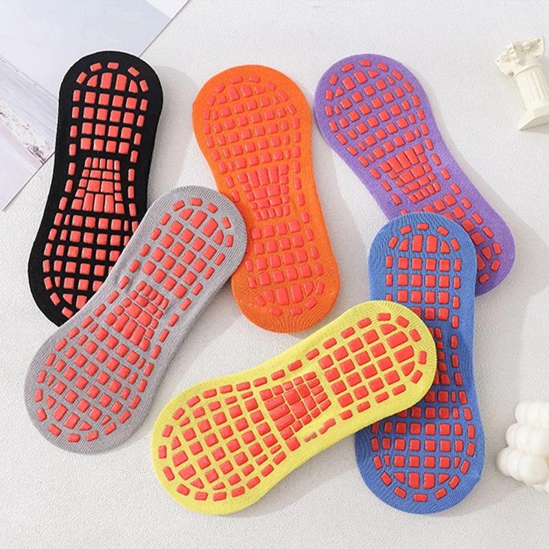 Kids Adults Anti-Slip Sock Trampoline Sock Cotton Breathable Short Socks Elasticity Boy Girl Outside Family Sports Yoga Socks