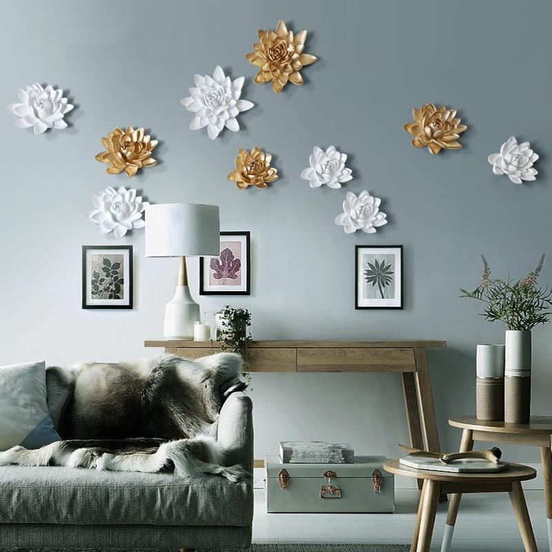 Creative Flower Style Wall Resin Retro Living Room Goldfish Pendant Porch Wall Decoration Wall Decoration Home Decoration