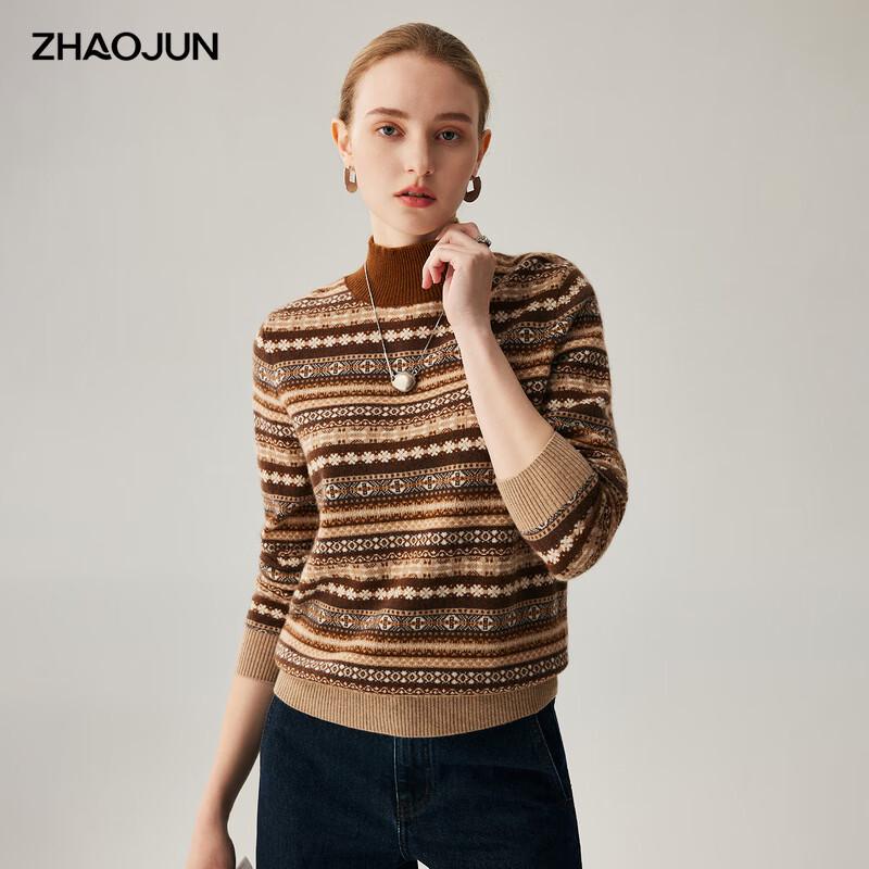 Zhaojun Women's Fair Isle Cashmere Knit Sweater