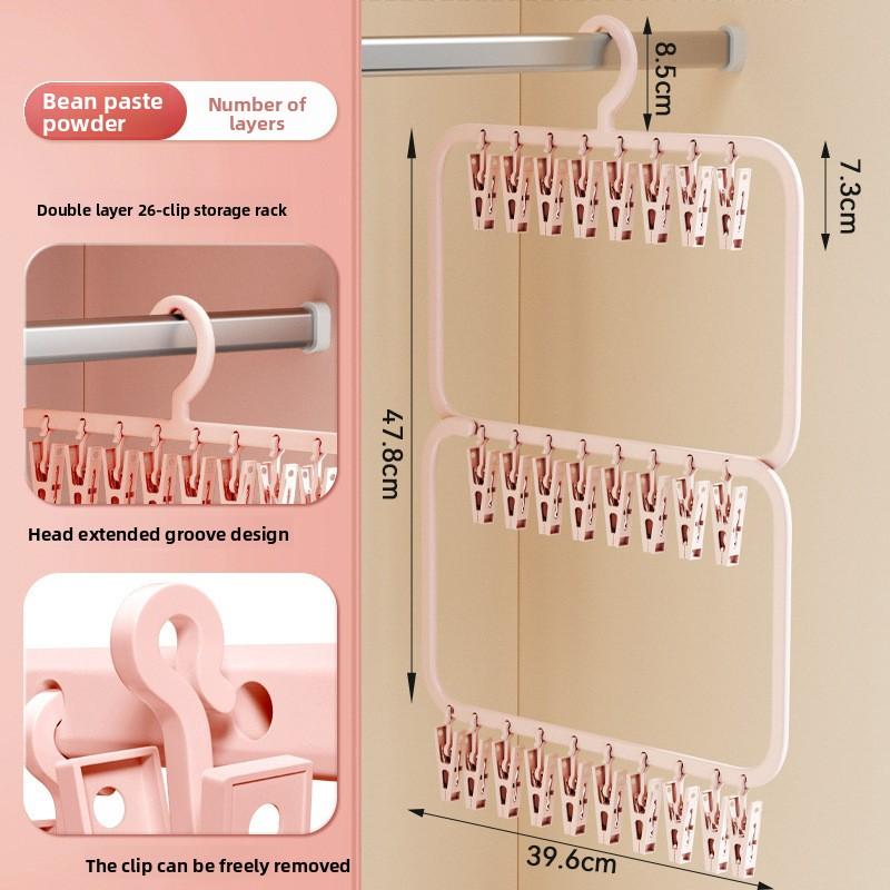 

26/18 Кліп Багатофункціональна Вішалка для дитячого одягу Побутова Шафа Безшовне Зберігання Кліп для шкарпеток Вішалка для одягу Мультикліп Пластиковий Кліп для сушіння 1 pack 26 clips