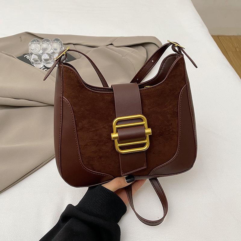 Bag Women's Autumn and Winter New Trendy Fashion Retro Niche Underarm Hand Shoulder Oblique Span Bag Tote Bag