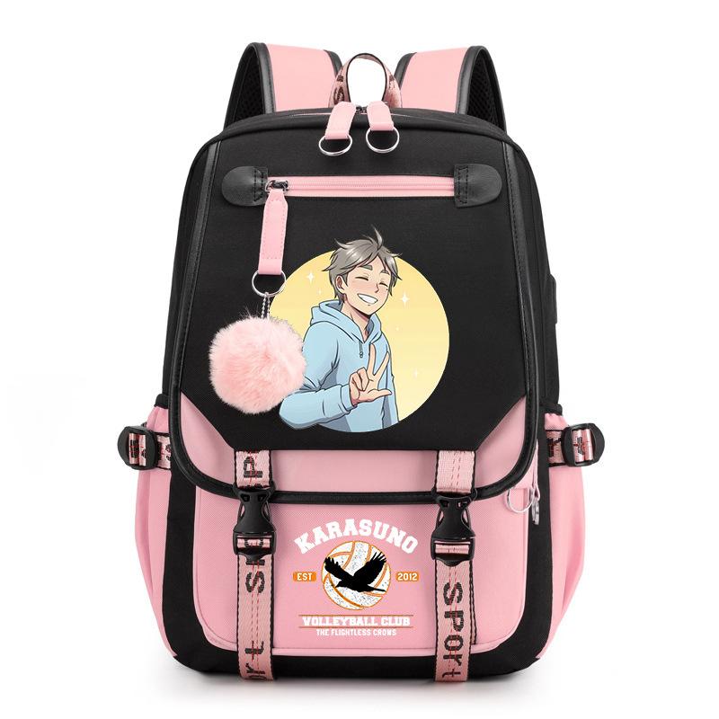 Anime volleyball teenager peripheral printing middle school student schoolbag outdoor large-capacity backpack