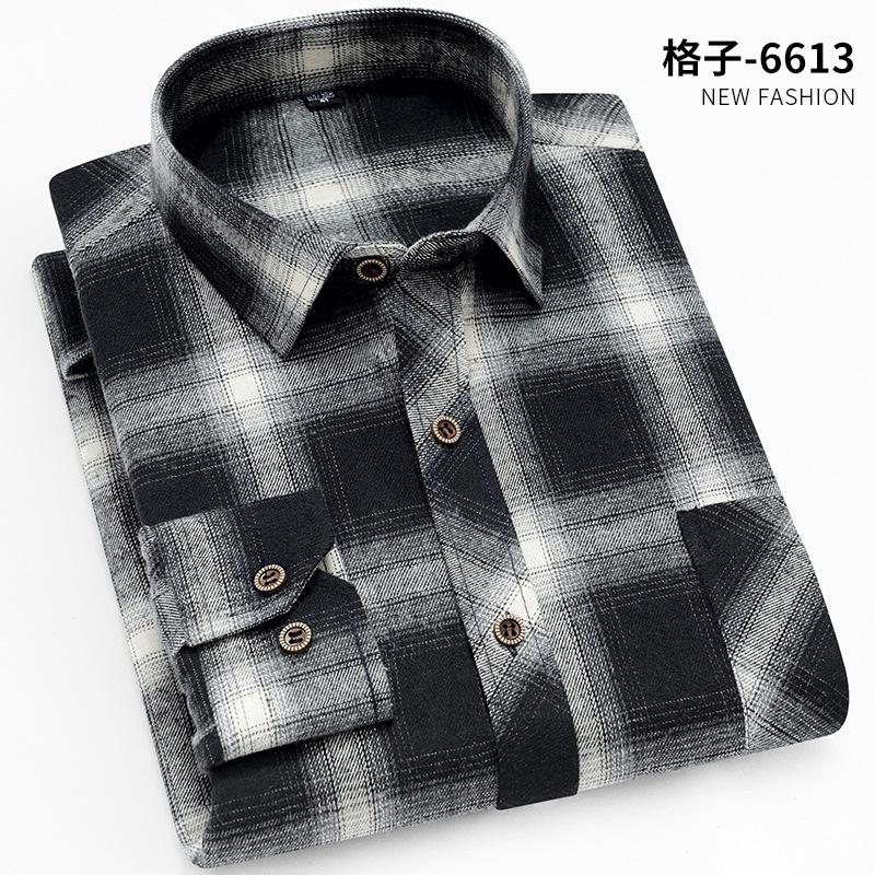 New Fashion Men's Plaid Shirts Long Sleeve Cotton Soft Regular-fit Single Pocket Comfortable Casual Flannel Shirts Male Clothing