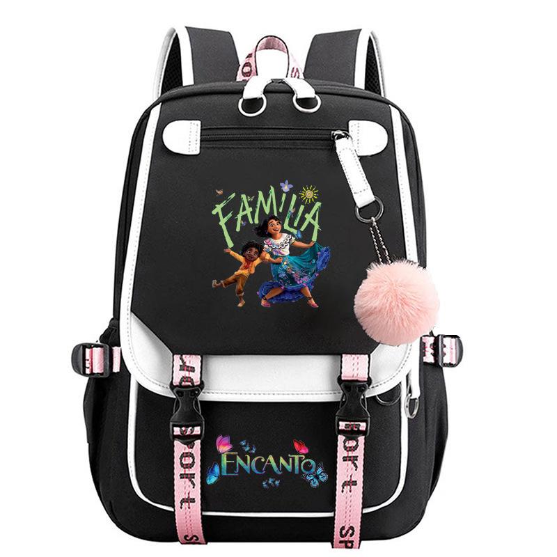 Magic Full House Encanto Printed Usb Headphones Backpack Casual Middle School School Bag