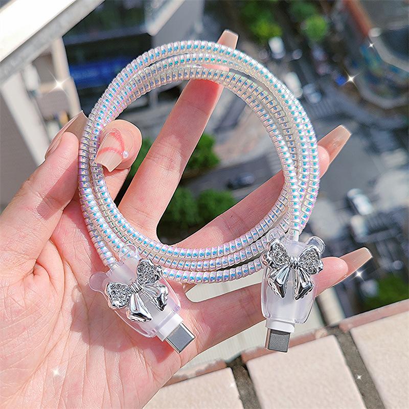 Four-piece charging protection, data cable protection, charging head protection cover, heart-shaped assembly, suitable for IPhone18/20w charger