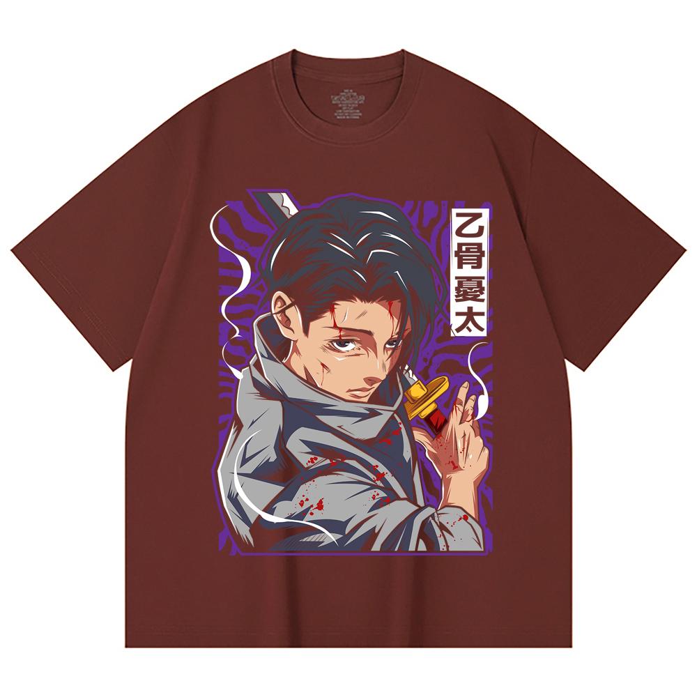 230 Gsm 100% Cotton Jujutsu Kaisen V53 Yuta Print Unisex Heavy Cotton T Shirt