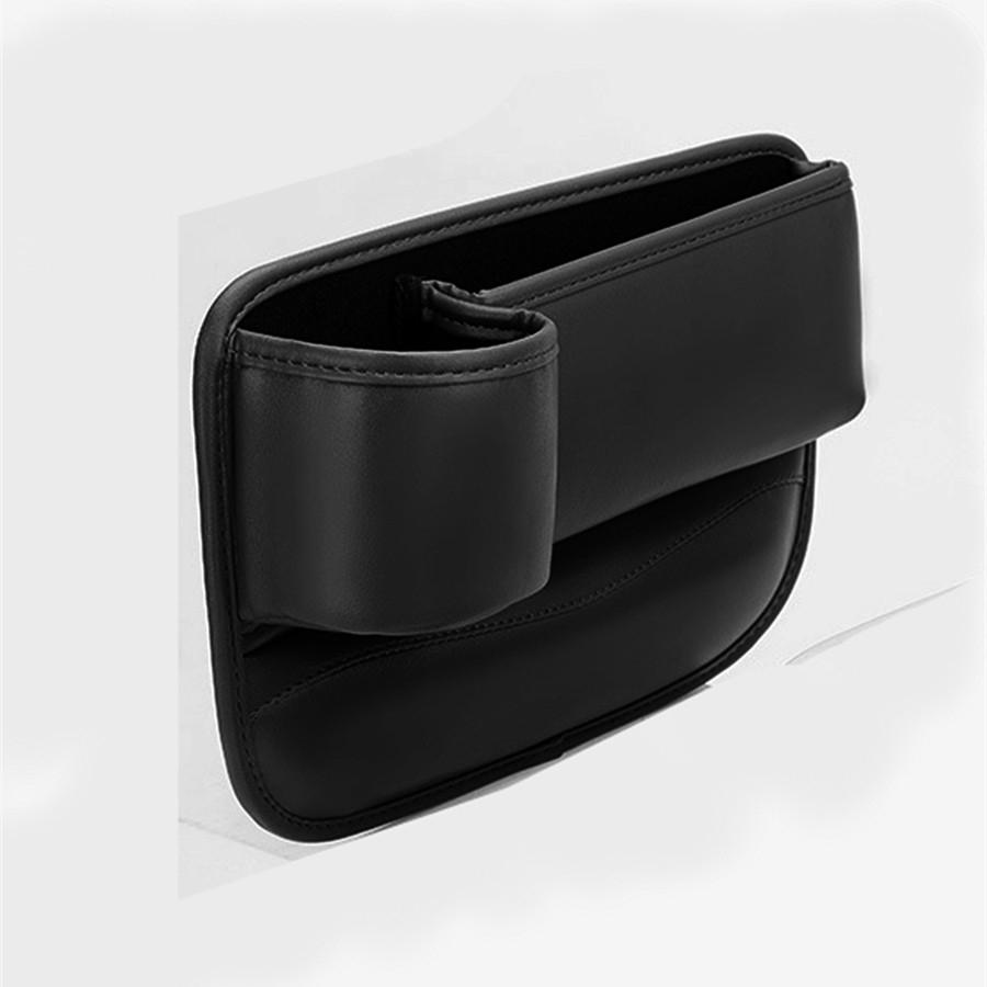 Front Left Seat Gap Storage Box Console Side Seat Filler Organizer w/Cup Holder