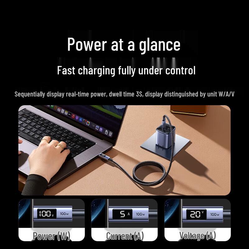 Ugreen Digital Display USB-C to USB-C 100W Fast Charging Cable