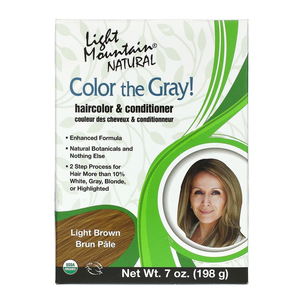Color the Gray! Natural Hair Color and Conditioner, Light Brown, 7 oz (197 G)