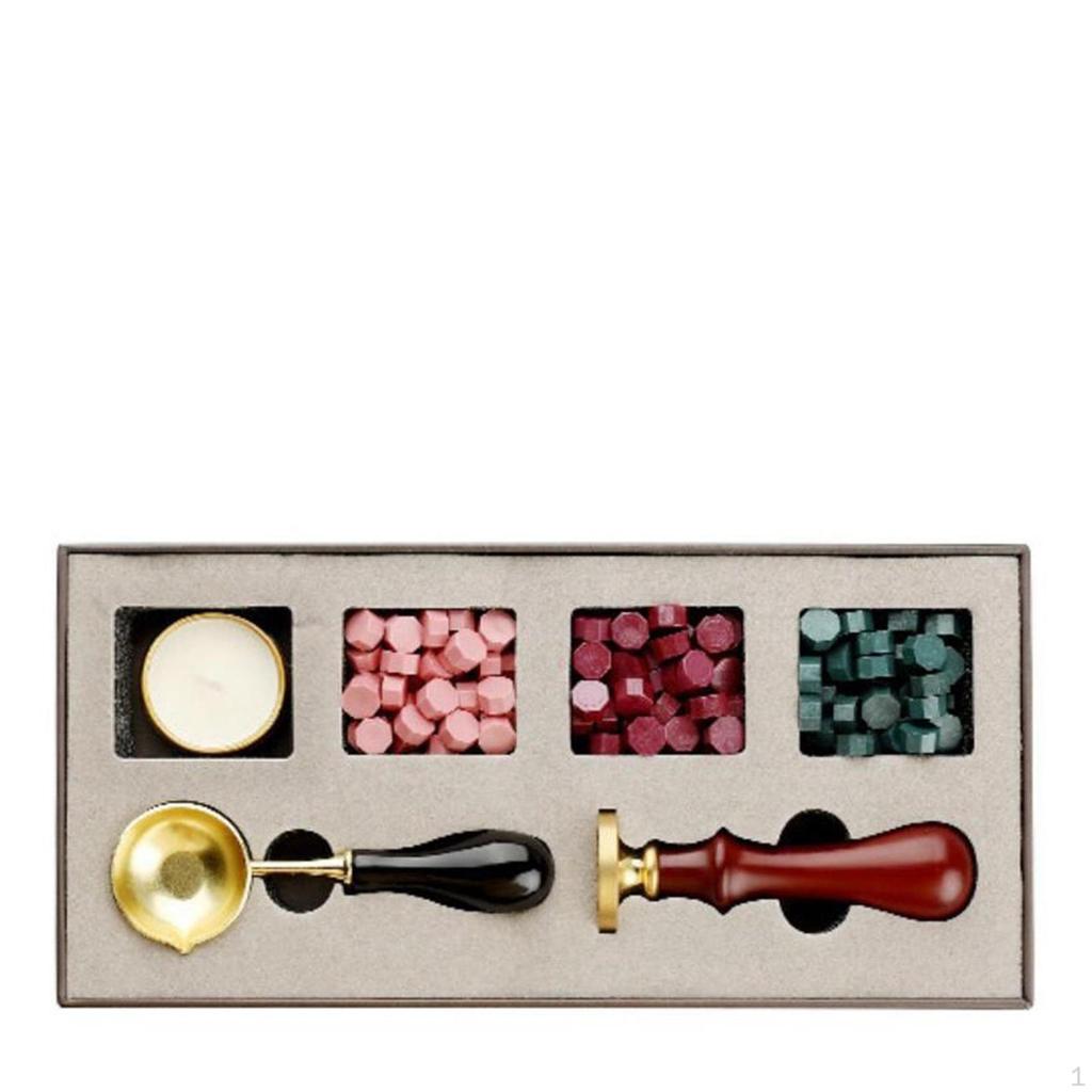 Set mit 1 Stück Schmelzlöffel, Kerzen für Briefumschläge, Post